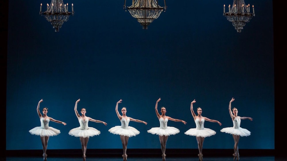 The beauty of classical symmetry: The Australian Ballet in 'Symphony in C'. Photo: Daniel Boud.