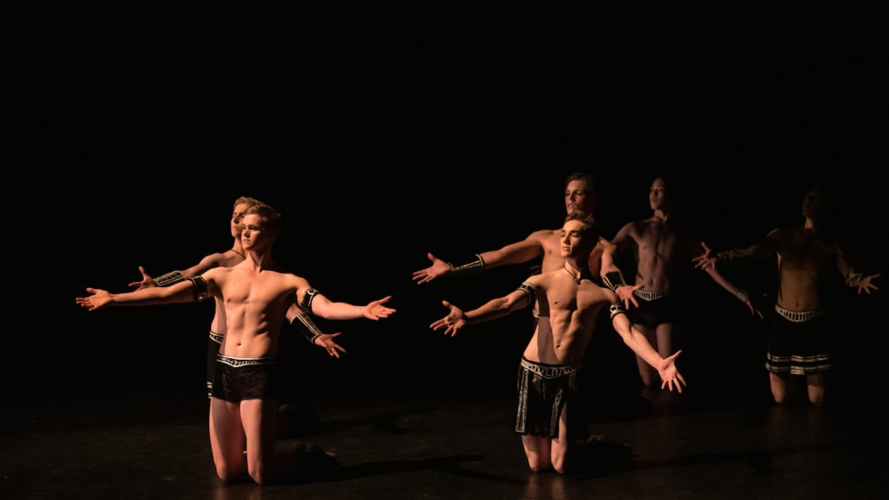 Students in Christopher Hampson's intriguing 'Saltarello'.
Photo: Stephen A'Court
