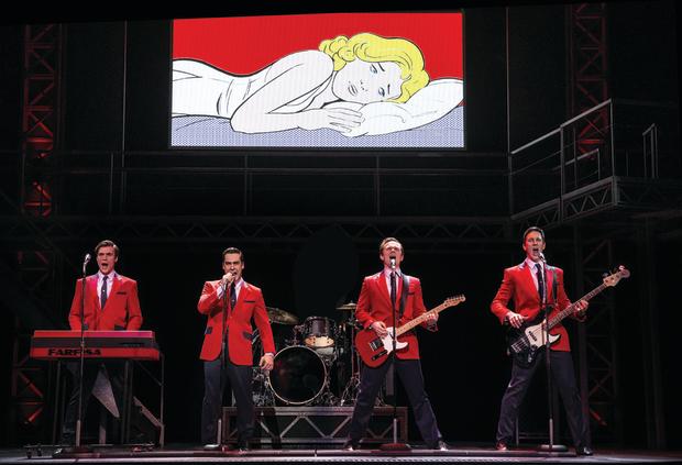 B - JERSEY BOYS - From left - Thomas McGuan as Bob Gaudio, Ryan Gonzalez as Frankie Valli, Cameron McDonald as Tommy Devito and Glaston Toft as Nick Massi