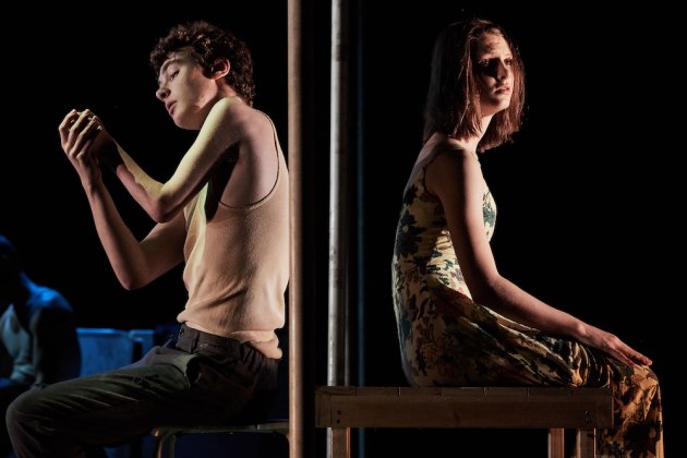 William Rees as Frank and Luci Young as Liz in 'Frank Enstein'. Photo: Stefan Gosatti.