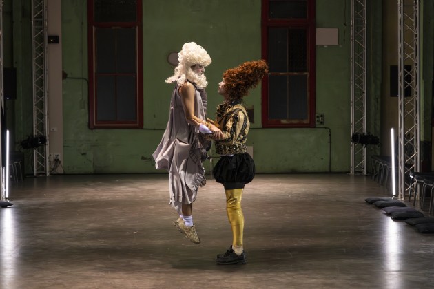 Harrison Richie-Jones and Oliver Savariego in 'Big Wig Small Gig'. Photo by Mark Gambino.