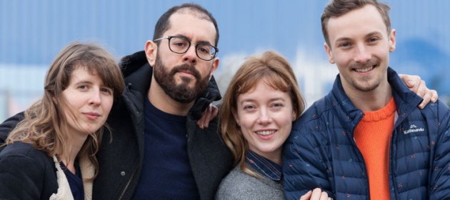 Scott Elstermann (far right) with the other three fellowship recipients, Marie-Lena Kaiser, Alexandre Achour,  Kareth Schaffer.