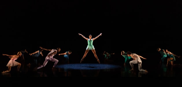 West Australian Ballet in George Williamson&rsquo;s Extension to Boom, a bold exploration of movement, musicality and momentum.
Photo by Bradbury Photography