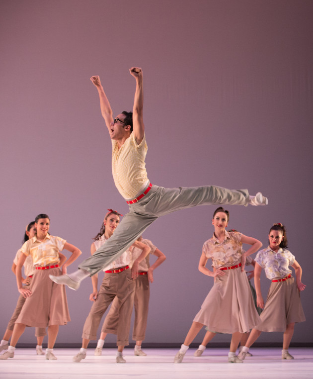 Camilo Ramos with Queensland Ballet dancers in Paul Taylor's Company B.
