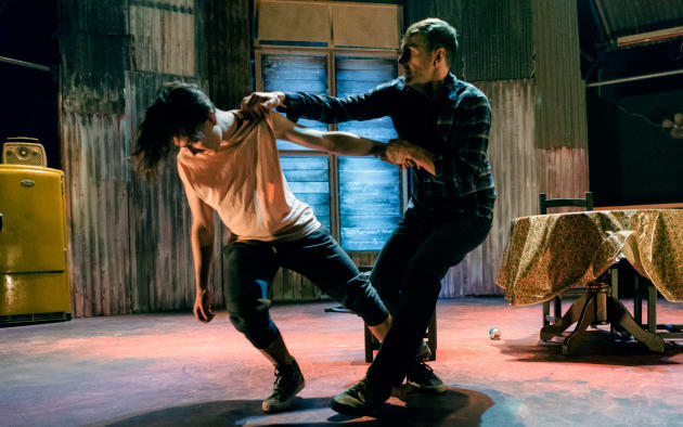 'Good Little Soldier' explores the effects of PTSD on families. Pictured: Otto Kosok & Gavin Webber. Photo: Peter Tea.