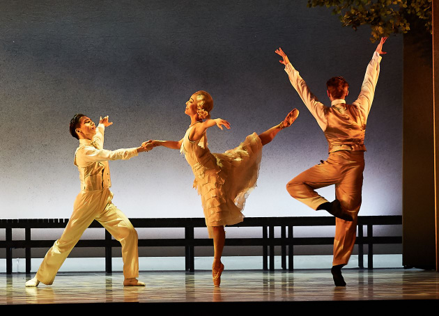 Gakuro Matsui, Chihiro Nomura and Oliver Edwardson in 'The Great Gatsby'. Photo: Sergey Pevnev.