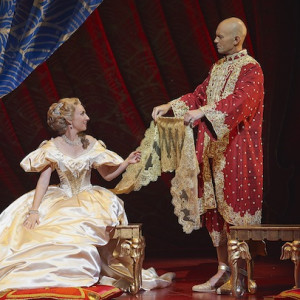 Lisa McCune (Anna Leonowens) and Teddy Tahu Rhodes (King of Siam). Photo: Brian Geach.