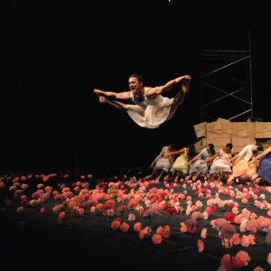 Australian Paul White and dancers in Tanztheater Wuppertal's Nelken. Photo: Alexandros Sarakasidis.