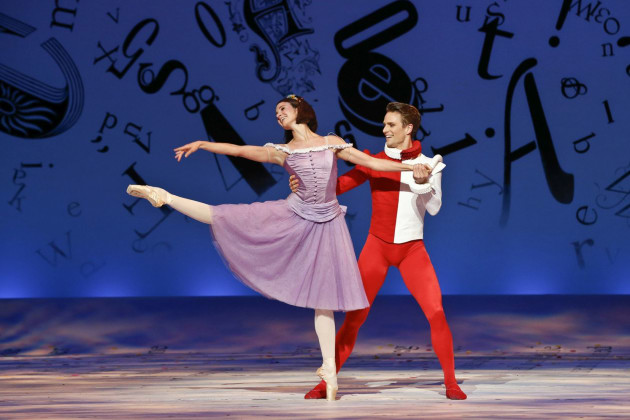 Guest artist Lauren-Cuthbertson as Alice with Christopher Rodgers Wilson as the Jack the Knave. Photo: Jeff-Busby