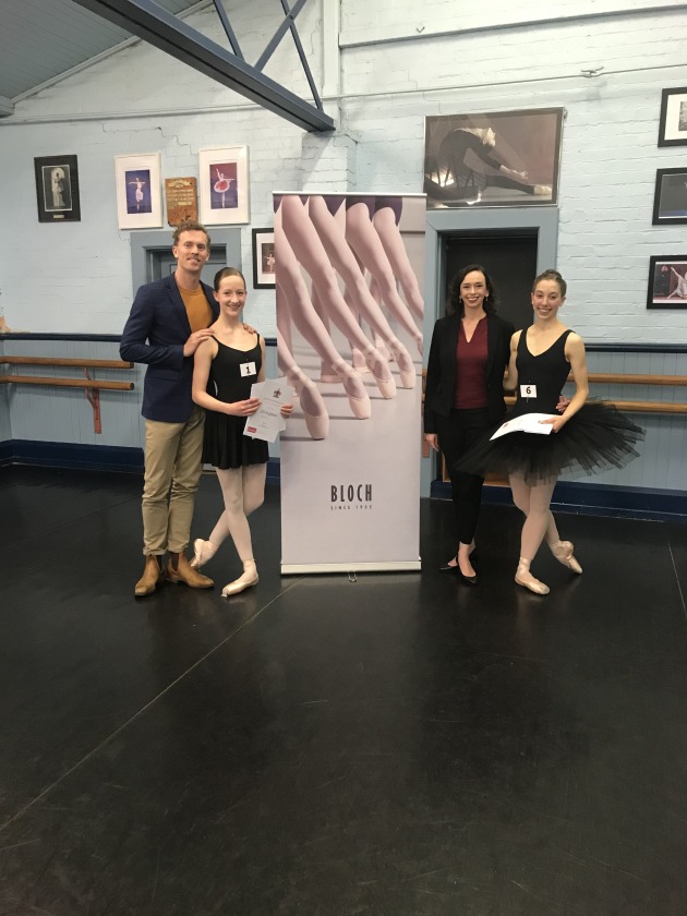 Advanced winners Amelia Reynolds and Sarah Radford with Adam Bull and Rebecca Taylor.