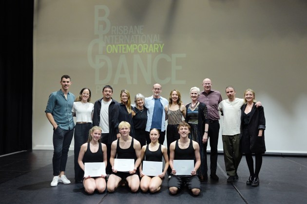 Top row, from left:) Jake McLarnon, Brianna Kell, Jason Mabana, Amy Hollingsworth, Linda Ridgway Gamblin, Timothy Couchman, Gina Andrews, Louise Deleur, Grant Aris, Victor Zarallo, Amelia Waller. (Front:) Jessi Hough, Flynn Masterton, Naima Collett and Mohamad Ali Dib. Photo by BWP Studio.