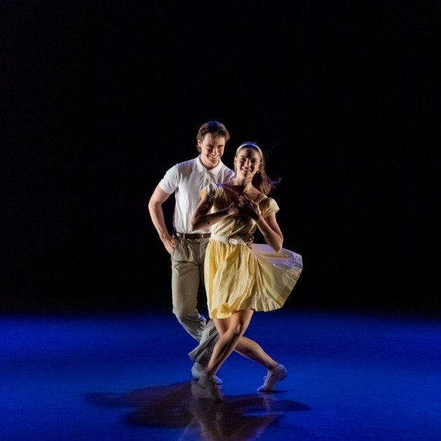 Brent Carson and Sarah Ross in Jack Whiter's 'Romance in the Dark'.
