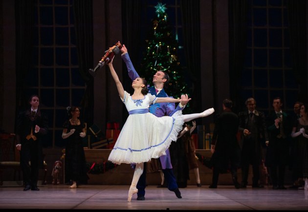 Carina Roberts as Clara and Matthew Lehmann as Uncle Drosselmeyer.