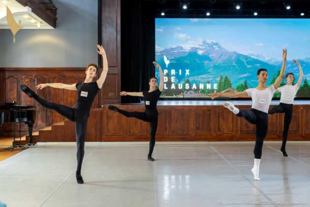 Class at the Summer Intensive: Samuel is on the left. Photo by Gregory Batardon.