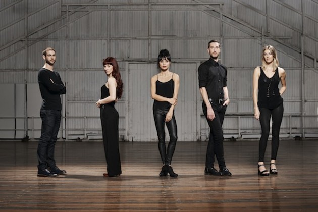 The five New Breed 2014 choreographers &ndash; (L to R) Cass Mortimer Eipper, Gabrielle Nankivell, Charmen Yap, Lee Serle and Juliette Barton. Photo: Peter Greig.