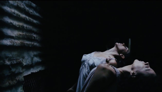 A still from Cordelia Beresford's film installation (to be shown at Mosman Art Gallery in Sydney), featuring Marlo and Narelle Benjamin.