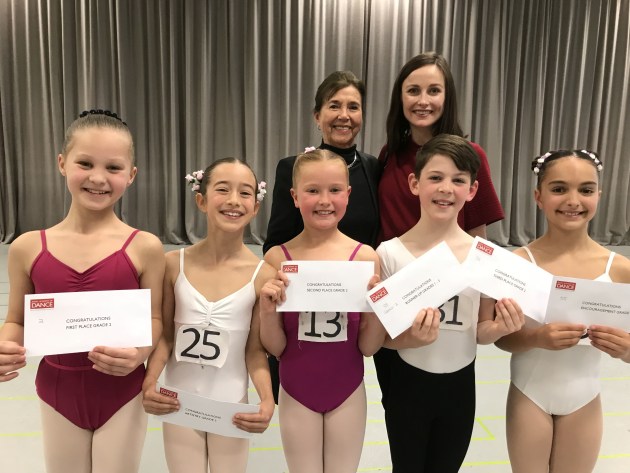 Grade 2 winners with adjudicators (L-R) Jade Nehill, Milla Rigazzi, Chloe Lahood, Darcy McDonough and Anita Zambetta.