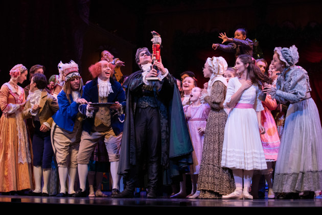 Victor Estevez as Herr Drosselmeyer and Chiara Gonzalez as Clara. Photo by David Kelly.