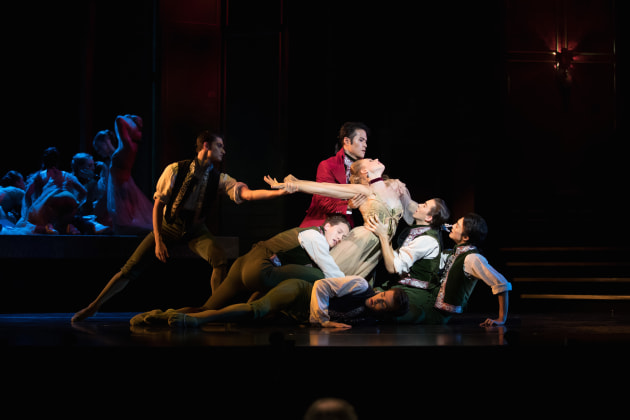 Company artist Sophie Zoricic with artists of the Qld Ballet.

Photo: DAVID KELLY