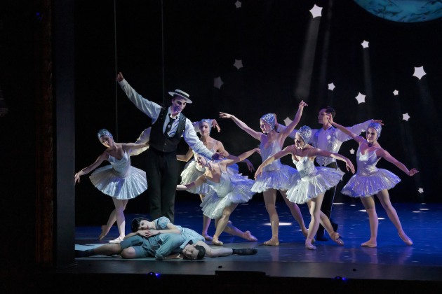 Nathan Mennis as the Sandman with Dew Fairies.
Photo: Stephen A'Court