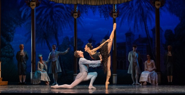 Oscar Valdes and Chihiro Nomura as Sebastian and Odile performing the Black Swan pas de deux. Photo by Bradbury Photography.