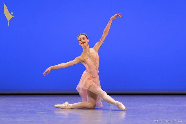 Emily Sprout performing in the finals. Photo by Gregory Batardon
