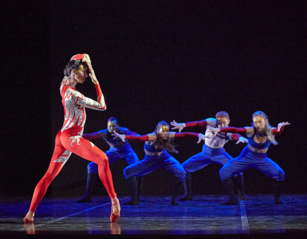 Polly Hilton and Dancers of West Australian Ballet and Co3 Australia in 'Reincarnation', as part of In-Synch Ballet at the Quarry. Photo: Sergey Pevnev.