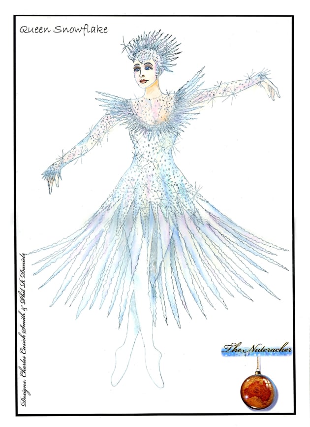 Queen Snowflake costume design sketch