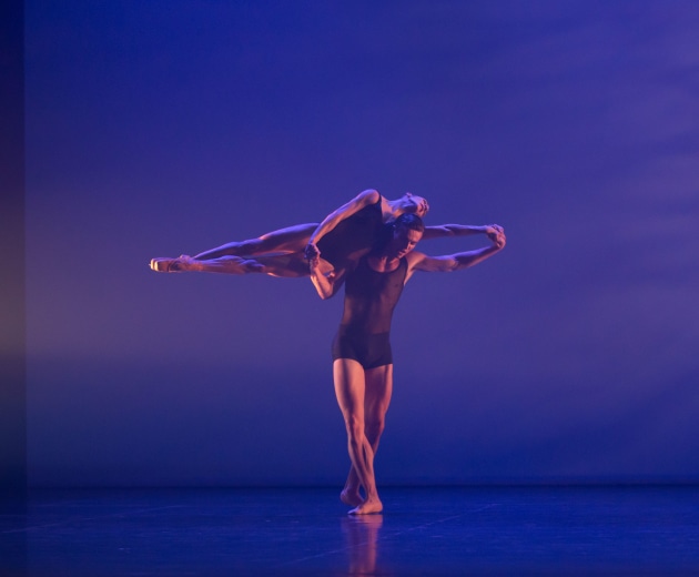 The Queensland Ballet's Laura Hidalgo and Joel Woellner in 'Glass Concerto'. Photo by David Kelly.