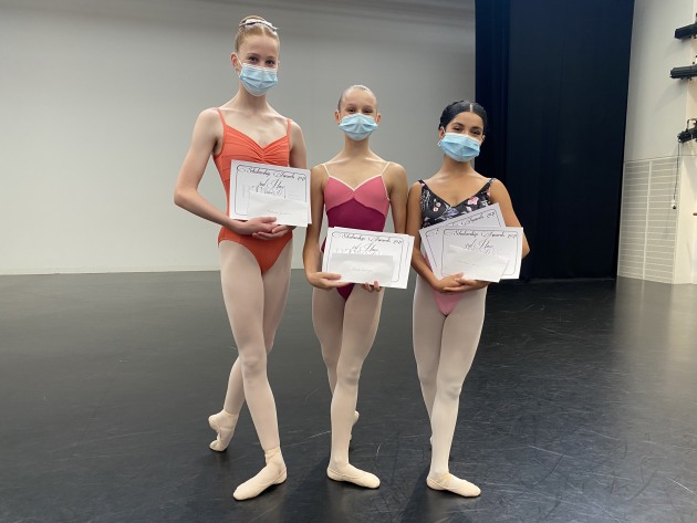 Section D winners (from left:) Madison Sparkman, Manon Baranger and Mantraa Rane.