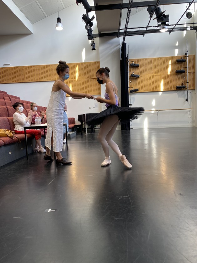 LilySophia Dashwood with adjudicator Benedicte Bemet.