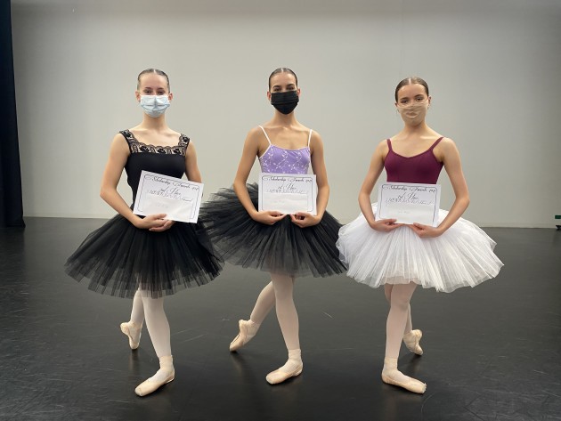 Winners of the Paul Hammond/Mabel Pryde award (from left:) Charlotte Booth, LilySophia Dashwood and Jasmine Jordan.