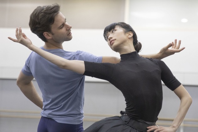 Campbell with Akane Takada, rehearsing Don Quixote. Photo: Andrej Uspenski.