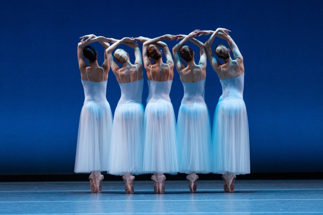 Dancers of The Australian Ballet in 'Serenade', part of New York Dialects. Photo: Daniel Boud.