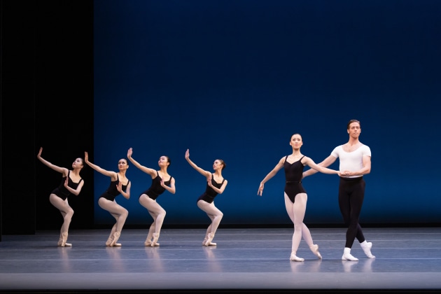 Ako Kondo and Ty King-Wall in 'The Four Temperaments',part of New York Dialects. 
Photo: Daniel Boud.