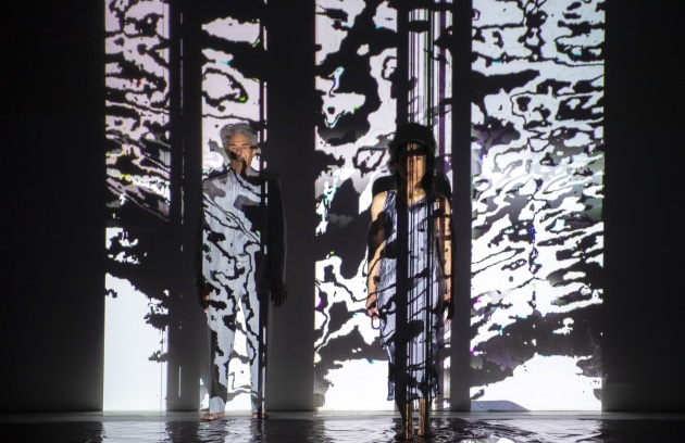 Alan Schacher and WeiZen Ho in 'Evaporative Body/Multiplying Body'.
Photo: Gregory Lorenzutti