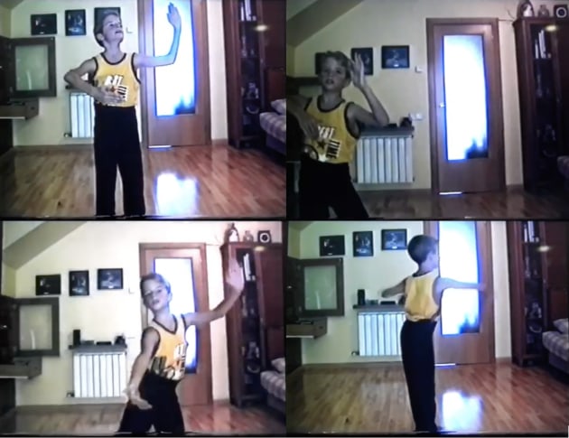 Victor aged 9 "teaching" ballroom dance