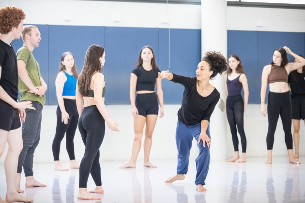 Ophelia Young with students.