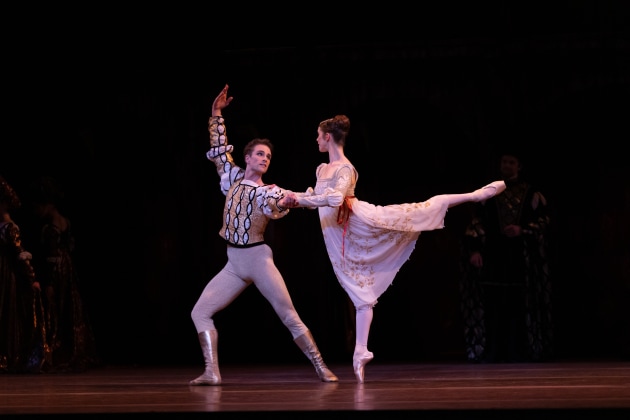 Christopher Rogers Wilson as Paris with Sharni Spencer as Juliet. Photo by Jeff Busby.