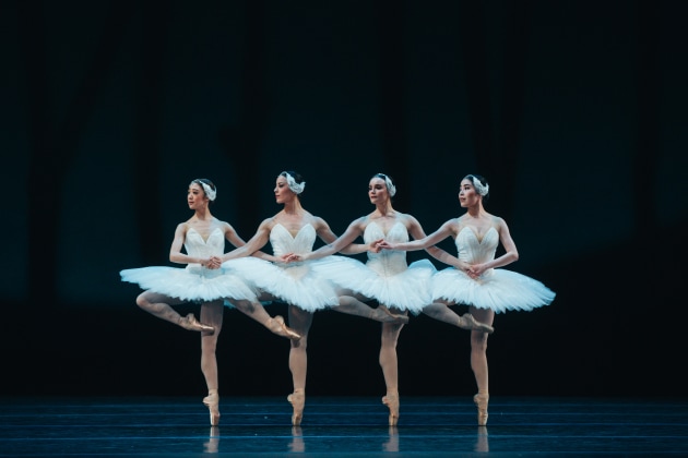 Yuumi Yamada, Jill Ogai, Jade Wood and Aya Watanabe as the Four Little Swans. Photo by Kate Longley.