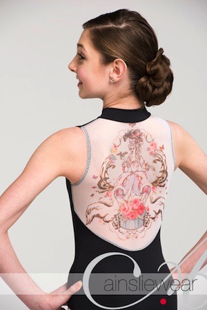 Ainsliewear: Zip Front Leotard with Marie Antoinette Print