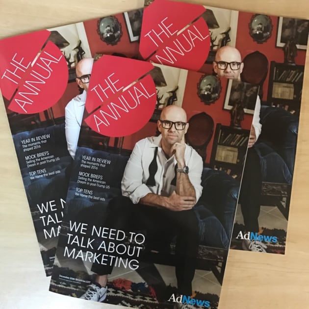 Adam Ballesty on the front cover of The Annual