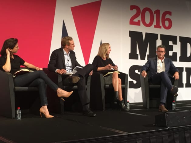 Virgin Mobile's Serina Saroian, News Corp's Angus Davidson, Initiative's Kristine Ballensky and IPG Mediabrand's Danny Bass at the Media Summit.
