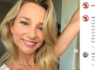 Influencer Anna Heinrich slips on green dress transparency 
