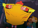 The ad with a cartoon character flashing children in the name of burgers 