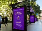 An outdoor campaign by JCDecaux using real-time bus timetable data