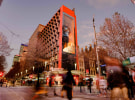 Art takeover of oOh!media's 3D anamorphic billboard in Melbourne’s CBD