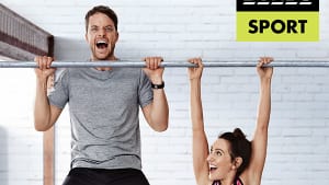 Hamish Blake and Zoe Blake-Foster bring it for Bonds Sport