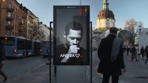 Coughing billboard responds to cigarette smoke