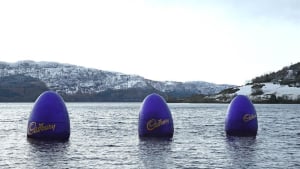 Cadbury drops giant Easter eggs into the Loch Ness 
